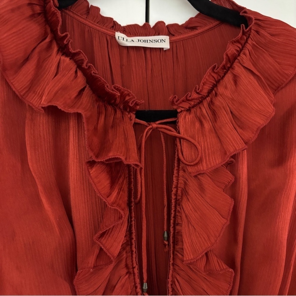 Ulla Johnson Callista Mini Dress in Rusted gold Crimson sz 4 - Picture 7 of 7